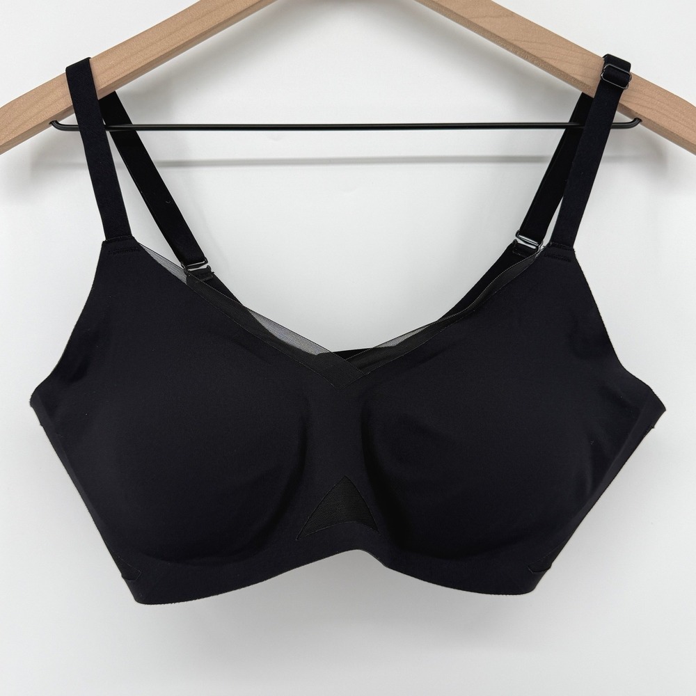 Honeylove CrossOver Bra Black Women M Wireless‎ Smoothing Stretch LWBR0302